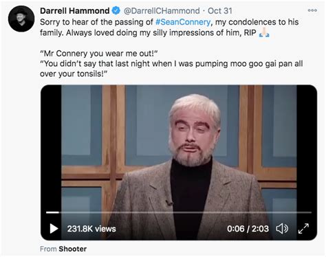 SNL alum Darrell Hammond honours late Sean Connery with impression clip