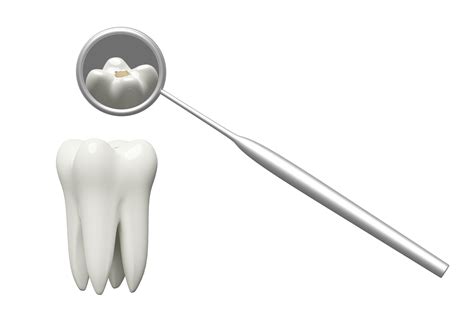 Free dental molar teeth model icon check for cavities 3d with dentist mirror isolated. health of ...