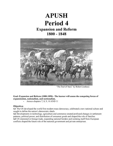 Apush unit 4 goal book 1800-1848 - APUSH Period 4 Expansion and Reform ...