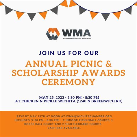 WMA 2023 Annual Picnic & Scholarship Awards, Chicken N Pickle - Wichita ...