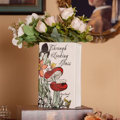 Amazon.com: Set of 2 Ceramic Book vase for Flowers 8 and 7 inch Tall ...