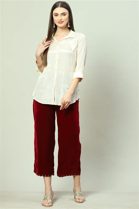 Maroon Velvet Palazzo