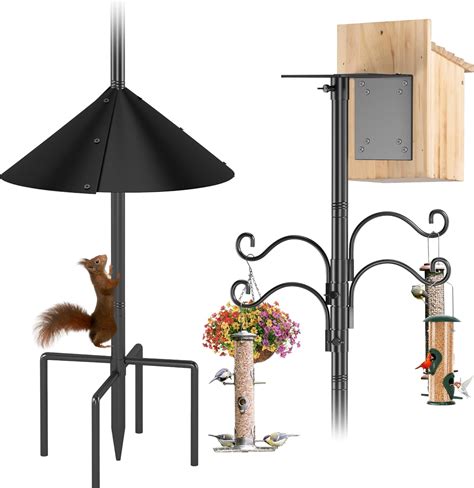Amazon.com : Bird House Poles with Squirrel Proof Baffle, 108" Heavy ...