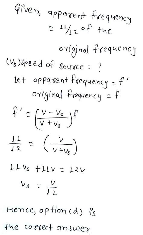 The speed at which a source of sound should move so that a stationary ...