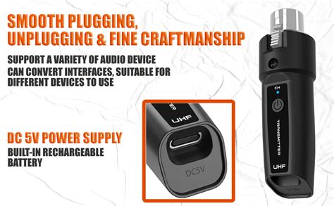 Softline Pro UHF XLR Adapter System Wireless Microphone Transmitter ...