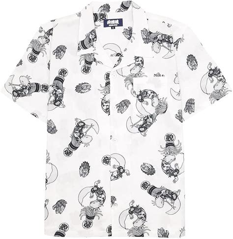 Buy HiKESHi SPiRiT Mens Japanese Hawaiian Shirt Short Sleeve Button ...