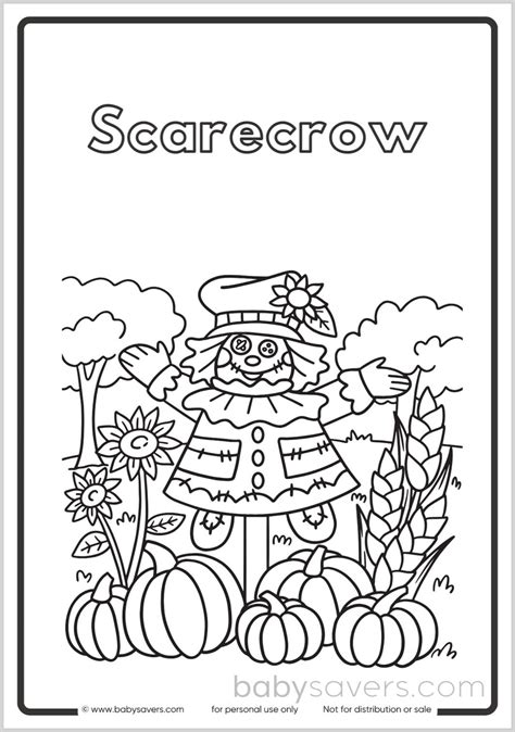Printable Scarecrow Coloring Page