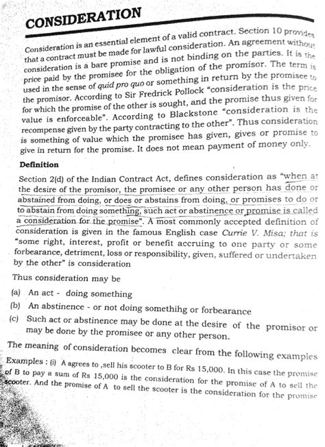 Consideration - Lecture notes - Business Regulatory Framework - Studocu