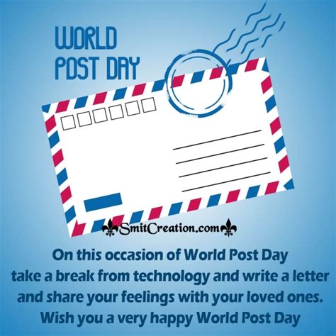 Wish You Very Happy World Post Day - SmitCreation.com
