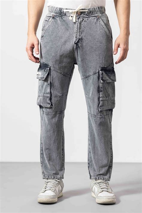 Grey Men Denim Cargo Pant – Gritstones