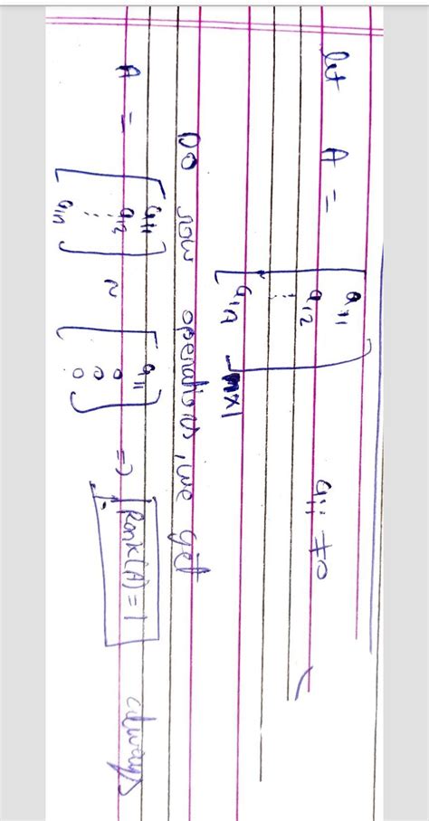 How to find the rank of non zero column matrix , why it is one