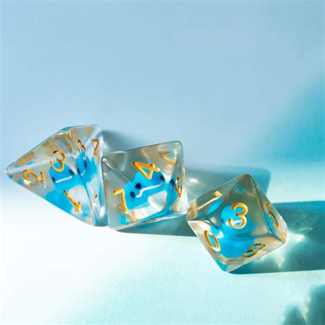 Buy Cusdie 7-Die DND Dice, Polyhedral Dice Set Filled with Animal, for ...