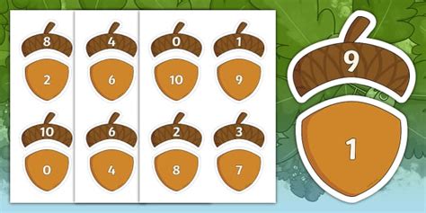 Acorns Number Bonds of 10 Cut-Outs (teacher made) - Twinkl