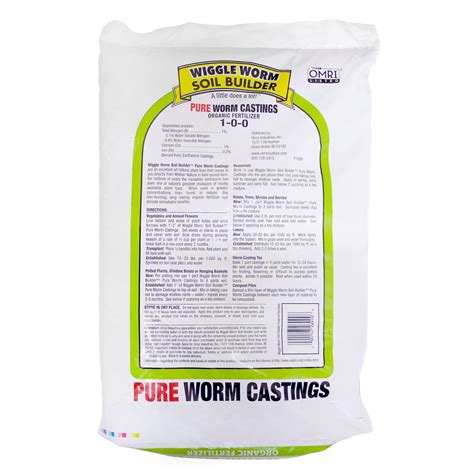 Wiggle Worm Earthworm Castings OMRI Organic Fertilizer — Great Lakes ...