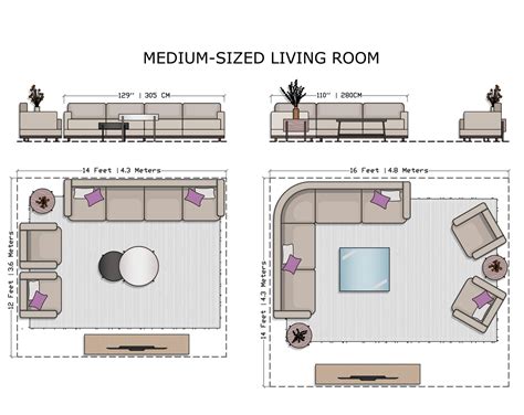 Design guide to optimizing Living Rooms size and layouts.