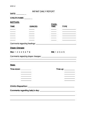 Infant Daily Report Form - Fill Out, Sign & Share Online | pdfFiller