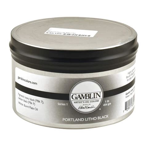 Gamblin Portland Litho Black, Artist-Grade Lithography Color, 1lb can ...
