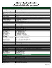 Academic Calendar 1920.pdf - Slippery Rock University Academic Calendar ...