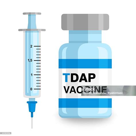 Tdap Vaccine Against Tetanus Diphtheria Pertussis Vector Illustration ...
