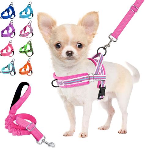Lukovee Dog Leashes for Small Dogs, Lightweight Soft Small Dog Harness Neck & Chest Adjustable ...