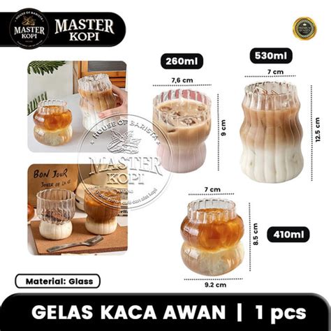 Promo Gelas Kaca Awan Borosilicate Glass Gelas Kopi Estetik Aesthetic ...