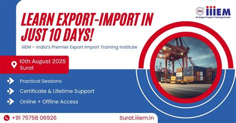 Learn Export-Import Business in Just 10 Days – Surat, B-601, Tirupati ...