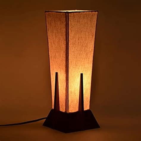 Buy ExclusiveLane Sheesham Wooden 'Pyramid' Table Lamp for Bedroom ...
