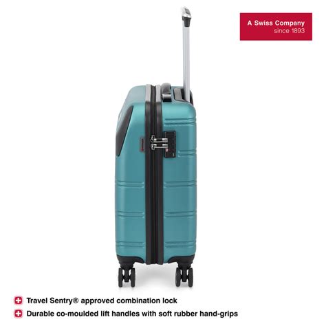 Wenger Static-Pro Carry-on Hardside Suitcase, 33 Litres, Teal, Swiss d