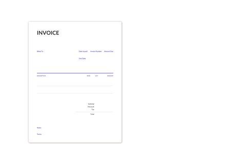 Free Blank Invoice Templates