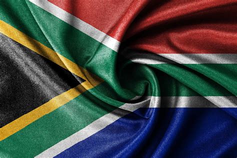 South Africa flag on fabric cotton flag, the curved Africa flag ...