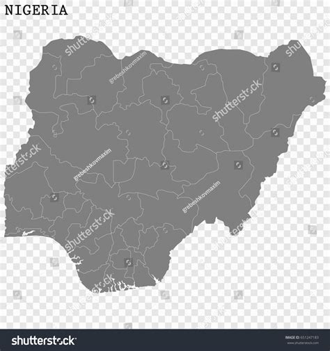 High Quality Map Nigeria Borders Regions Stock Vector (Royalty Free) 651247183 | Shutterstock