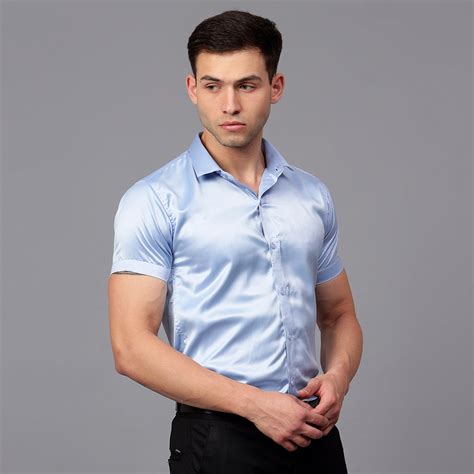 Satin Half Formal Shirt Sky Blue Color | Sky Blue Color Shirt | Filo Hevis