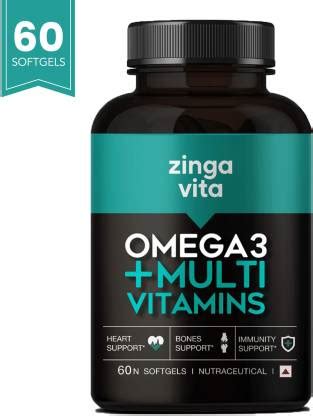 Zingavita Omega 3 Fish Oil + Multivitamin For Immunity Energy & Heart ...