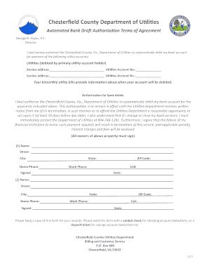 Fillable Online utillink chesterfield Chesterfield County Department of ...