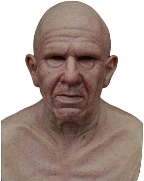 Buy Halloween realistic latex scary mask, old man shape headdress mask ...