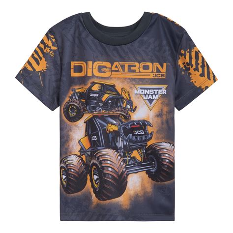 Monster Jam Digatron T-Shirt, Toddler to Big Kid Sizes, Stunt-Ready ...