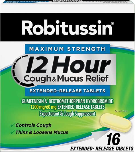 Amazon.com: Robitussin Maximum Strength 12 Hour Cough and Mucus Relief, Expectorant and Cough ...
