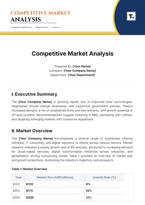 Image result for Competitive Market Analysis Example