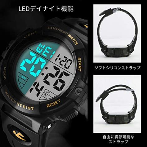 Buy L LAVAREDO Digital Men's Watch (White Dial Black Colored Strap) at ...