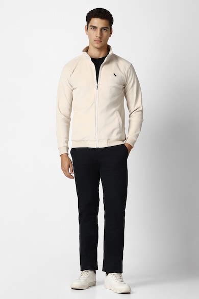 Buy Men Beige Textured Round Neck Sweatshirt Online - 40087052 | Van Heusen