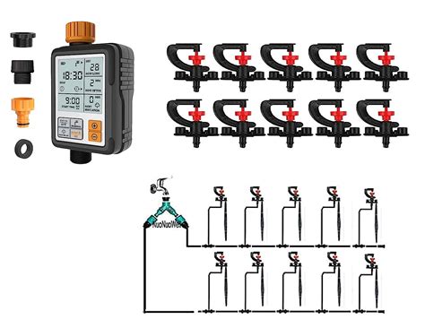 JERN G-Type Automatic Rotate Sprinkler Watering Kits,Sprinkler Timer ...
