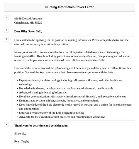 Nursing Informatics Cover Letter | Velvet Jobs