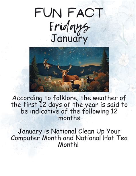 FUN FACT FRIDAY!!!!!!! Welcome to January! According to folklore, the ...