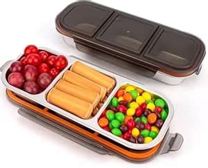 Buy PROSFIA Stainless Steel Snack Box, Reusable Snackle Container with ...
