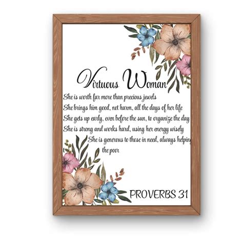 Virtuous Woman Proverbs 31 Art Print (PDF Download) - Etsy