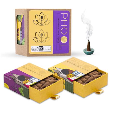 PHOOL LUXURY INCENSE Pack Of 2 Natural Incense Cones, Meditation Pack ...