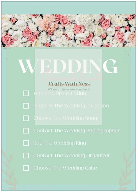 Image result for Printable Wedding Checklist PDF
