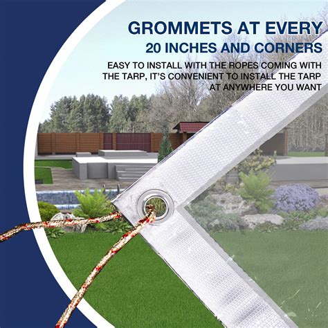 Buy Ezcasch Clear Tarp 6' x 8' , 20 Mil Clear Vinyl PVC Tarp Waterproof ...