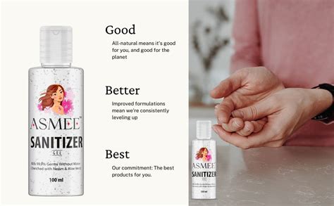 Asmee - Hand Sanitizer Gel (100 ML), Enriched with Neem and Aloe vera ...