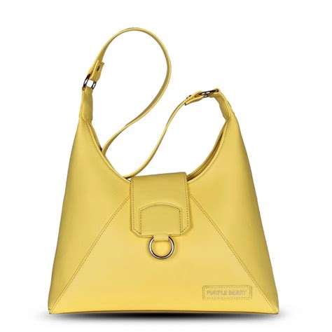 Zian Structured Shoulder bag - Yellow – Purple Berry